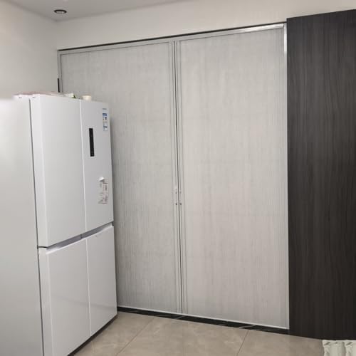Falttüren Innentüren Verdunkelnde Akkordeontür Den Innenbereich, Schiebe-Falttür Aluminiumrahmen Zellgewebe, Robuste Raumteilerplatten Für Terrasse/Flur/Küche(55X90IN(139.7X228.6CM)) von CHZFFD