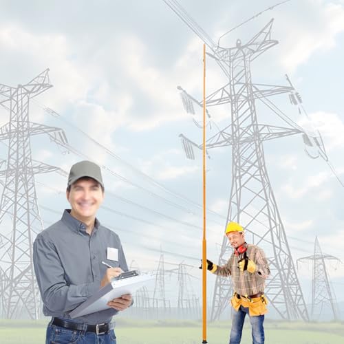 Hochspannungs-Messstab 6 8 10 12 15 18 M Höhenmessstab, Professioneller Vermessungsstab Für Stromleitungsinspektionen/Arbeiten In Der Höhe, Leichter Stab Landvermessung(Yellow,19.7ft/6m) von CHZFFD