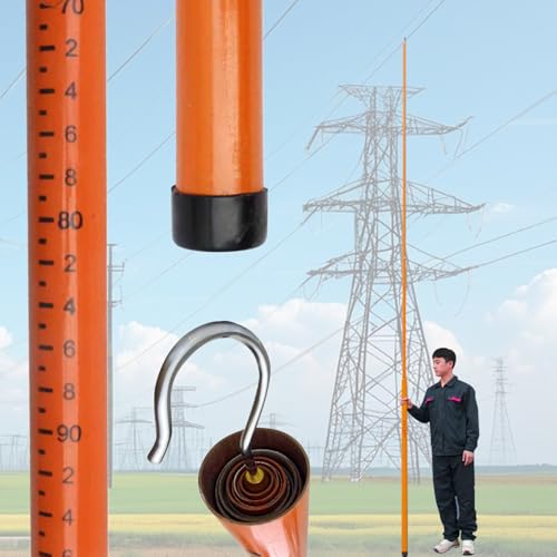 Hochspannungs-Messstab Direkt Ablesbarer, Isolierter Messstab, Verstellbarer Vermessungsstab LKW/Forstwirtschaft/Landvermessung, Nichtleitender Stab Stange(1 piece,8m/26.2ft) von CHZFFD