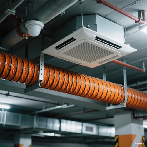 Abluftschlauch Lüftungsschlauch 16 Fuß Belüftungsschlauch PVC, Flexibler Kanalschlauch, Universelles Induktionsrohr-Kit S-Haken Stahlhalterung, Gebläsekanal Küche/Gewächshaus(ID 20in/500mm) von CHZFMD