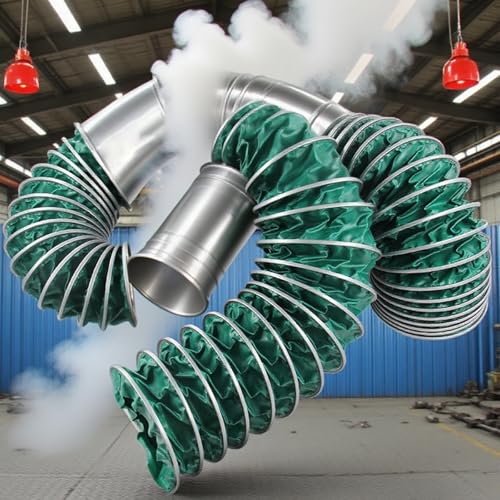 Abluftschlauch Lüftungsschlauch Abluftschlauch, Erweiterbarer Schlauch, Lüftungskanäle Industrietrockner Schlauchschelle Stahlhalterung, Ansaugrohr Abluftventilator(19ft/6m,4 5/7in/120mm) von CHZFMD