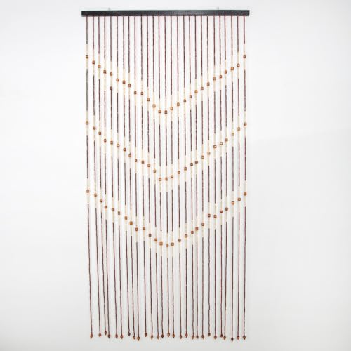 CHZIMADE 90 x 175cm Perlentürvorhang 27 Stränge Hölzern Perlenvorhang Türvorhang Hängender Raumteiler türvorhang perlen von CHZIMADE