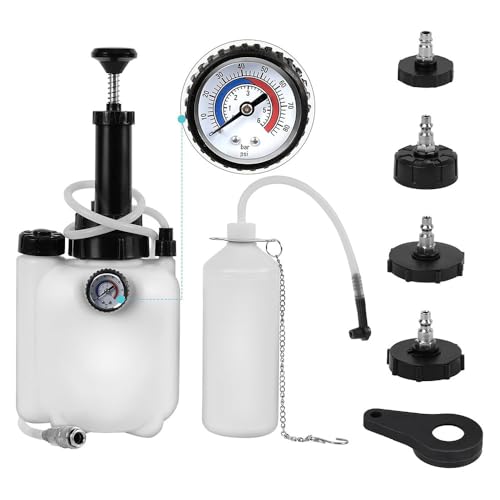 CHZIMADE Bremsenentlüftungsgerät Auto Bremsenentlüfter 3L Bremsflüssigkeitswechselgerät mit 1L Bremsenentlüfterflasche und E20 Adapter CHZIMADE Bremsenentlüftungsgerät Auto Bremsenentlüfter 3L Bremsflüssigkeitswechselgerät mit 1L Bremsenentlüfterflasche und E20 Adapter von CHZIMADE
