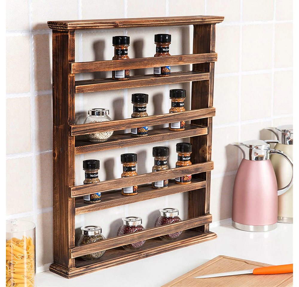 CHZIMADE Gewürzregal Ländlich-stiliger Holz-Küchenregal, Küchentheke, Gewürzhalter, 1-tlg., Hängeregister, retro Design, 53x62x10cm CHZIMADE Gewürzregal Ländlich-stiliger Holz-Küchenregal, Küchentheke, Gewürzhalter, 1-tlg., Hängeregister, retro Design, 53x62x10cm von CHZIMADE