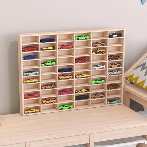 CHZIMADE Holz Sammlervitrine für Autos Schaukasten Vitrine Hängend Sammelbox Sammelvitrine Holz Sortierung Speicherregal Box Drucker Vitrine 52x4x35.6cm von CHZIMADE