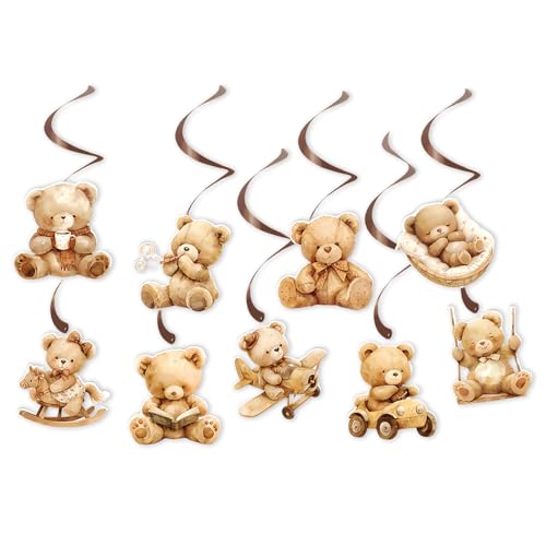 CHarmeFleur 18 Stück Bären Baby Dusche Party Hängeschwirle Teddy Bären Baby Dusche Dekorationen Willkommen Baby Oh Baby Deckenschwirle für braune Bären Kinder Geburtstag Geschlechts Offenbarung CHarmeFleur 18 Stück Bären Baby Dusche Party Hängeschwirle Teddy Bären Baby Dusche Dekorationen Willkommen Baby Oh Baby Deckenschwirle für braune Bären Kinder Geburtstag Geschlechts Offenbarung von CHarmeFleur