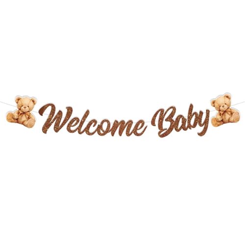 CHarmeFleur Willkommen Baby Banner für Bären Baby Dusche Dekorationen Neutral Oh Baby Bären Baby Dusche Banner Braunes Schild für Jungen und Mädchen Bären Geburtstagsparty Artikel CHarmeFleur Willkommen Baby Banner für Bären Baby Dusche Dekorationen Neutral Oh Baby Bären Baby Dusche Banner Braunes Schild für Jungen und Mädchen Bären Geburtstagsparty Artikel von CHarmeFleur