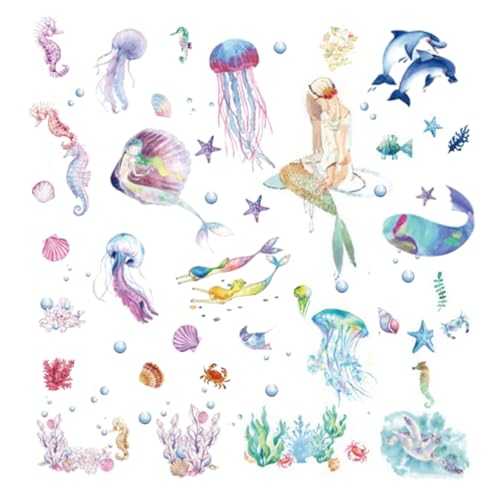 CharmeFleur 4 Blätter Ozean Sticker, Süss Meerestier Ästhetik Aufkleber Vinyl Wasserfeste Sticker für Wasserflasche Laptop Gepäck Helm Skateboard Snowboard CharmeFleur 4 Blätter Ozean Sticker, Süss Meerestier Ästhetik Aufkleber Vinyl Wasserfeste Sticker für Wasserflasche Laptop Gepäck Helm Skateboard Snowboard von CHarmeFleur