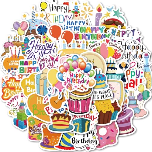 CharmeFleur 55 Happy Birthday Aufkleber, Kawaii Aufkleber Set, Niedliche Aufkleber, Geburtstags Party Artikel, Vinyl wasserfeste Aufkleber für Wasserflaschen, Handys, Gitarren, Laptops CharmeFleur 55 Happy Birthday Aufkleber, Kawaii Aufkleber Set, Niedliche Aufkleber, Geburtstags Party Artikel, Vinyl wasserfeste Aufkleber für Wasserflaschen, Handys, Gitarren, Laptops von CHarmeFleur