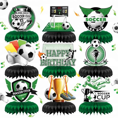 CharmeFleur9 Stück Soccer Geburtstags Party Dekorationen Honeycomb Centerpieces mit 3D Fußball Thema Party Supplies für Jungen Kinder Geburtstags Party CharmeFleur9 Stück Soccer Geburtstags Party Dekorationen Honeycomb Centerpieces mit 3D Fußball Thema Party Supplies für Jungen Kinder Geburtstags Party von CHarmeFleur