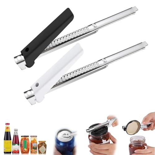 2 Stück Glasöffner schraubdeckelöffner,Flaschenöffner für Senioren,Effortless Arthritis Jar Opener,Arthritis Glasdeckelöffner aus Edelstahl (Schwarz+Weiß) von CHmiss