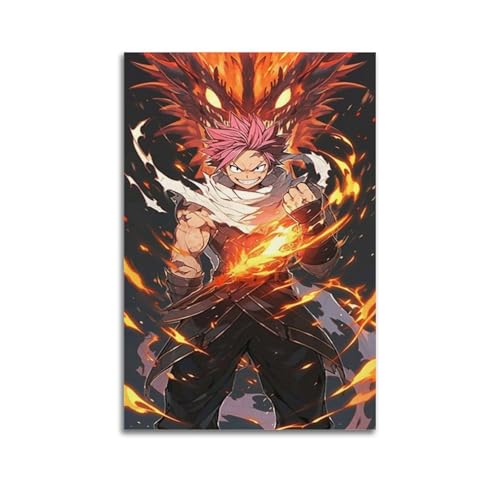 CHxdxge Anime Poster Fairy Tail Natsu Dragneel Poster Dekorative Malerei Leinwand Wandkunst Wohnzimmer Poster Schlafzimmer Malerei,Wandkunst Bilddruck Moderne Familienzimmer Dekor 12x18inch(30x45cm) von CHxdxge