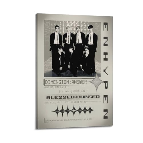 CHxdxge Enhypen Group 2022 Poster Leinwanddrucke, Wandkunst Fürs Wohnzimmer, Drucke, Moderne Wohndekoration12x18inch(30x45cm) von CHxdxge