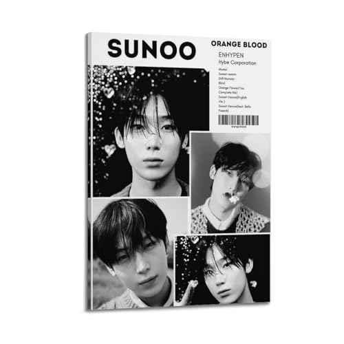 CHxdxge Enhypen Group Sunoo Art Poster Leinwanddrucke, Wandkunst Fürs Wohnzimmer, Drucke, Moderne Wohndekoration08x12inch(20x30cm) von CHxdxge