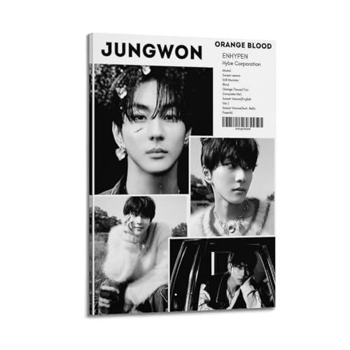 CHxdxge Enhypen Jungwon Orange Blood Poster Leinwanddrucke, Wandkunst Fürs Wohnzimmer, Drucke, Moderne Wohndekoration24x36inch(60x90cm) von CHxdxge