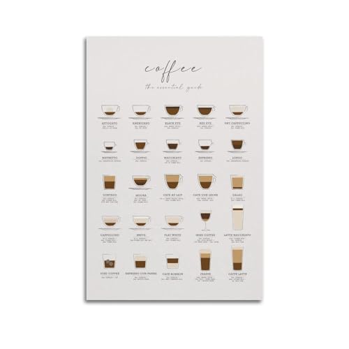 CHxdxge Essential Coffee Poster Wandkunst Wohnzimmer Schlafzimmer Malerei Leinwand Dekorative Malerei 08x12inch(20x30cm) von CHxdxge