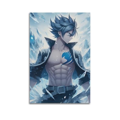 CHxdxge Fairy Tail Gray Fullbuster Anime Poster Poster Dekorative Malerei Leinwand Wandkunst Wohnzimmer Poster Schlafzimmer Malerei,Wandkunst Bilddruck Moderne Familienzimmer Dekor 08x12inch(20x30cm) von CHxdxge