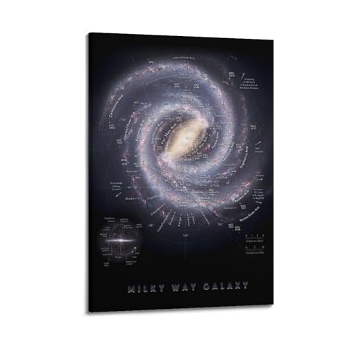 CHxdxge Milky Way Map Poster Poster Dekorative Malerei Leinwand Wandkunst Wohnzimmer Poster Schlafzimmer Malerei,Wandkunst Bilddruck Moderne Familienzimmer Dekor 20x30inch(50x75cm) von CHxdxge