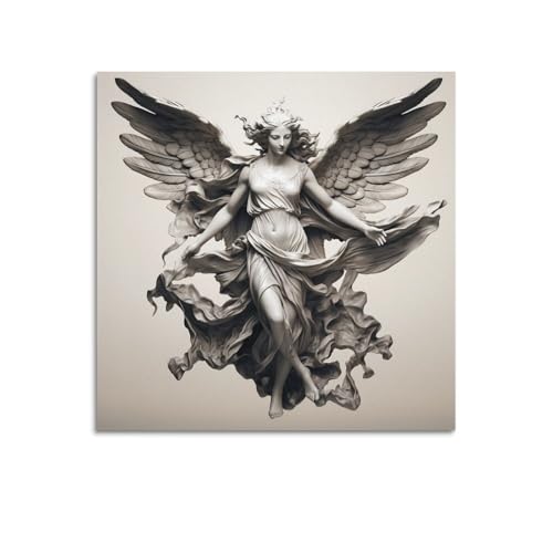 CHxdxge Woman Angel Statue Art Print Poster Leinwanddrucke, Wandkunst Fürs Wohnzimmer, Drucke, Moderne Wohndekoration16x16inch(40x40cm) von CHxdxge