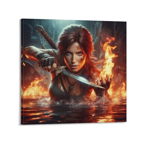 Tomb Raider Lara Croft Movie Character Poster Poster Dekorative Malerei Leinwand Wandkunst Wohnzimmer Poster Schlafzimmer Malerei,Wandkunst Bilddruck Moderne Familienzimmer Dekor 16x16inch(40x40cm) von CHxdxge