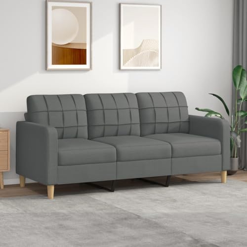 CIADAZ 3-Sitzer-Sofa Dunkelgrau 180 cm Stoff, Sofa Wohnzimmer, Jugendsofa, Relaxsofa, Sofas & Couches, Sofa Für Schlafzimmer, Jugend Kinderzimmer von CIADAZ