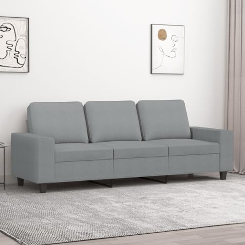 CIADAZ 3-Sitzer-Sofa Hellgrau 180 cm Stoff, Loungesofa, Sofas & Couches, Relaxsofa, Couch für Wohnzimmer, Couch Mit - 359399 von CIADAZ
