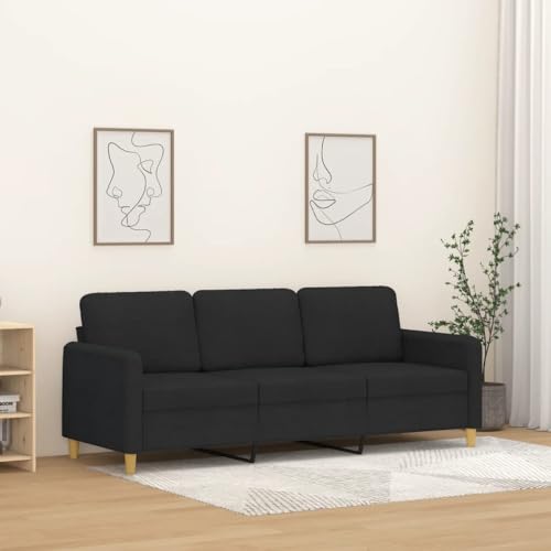 CIADAZ 3-Sitzer-Sofa Schwarz 180 cm Stoff, Loungesofa, Sofas & Couches, Relaxsofa, Couch für Wohnzimmer, Couch Mit - 359490 von CIADAZ