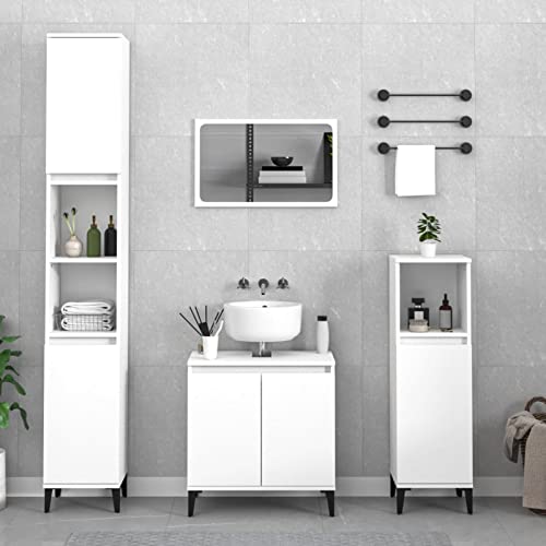CIADAZ 3-TLG. Badmöbel-Set, Badezimmermöbel Set, Badezimmerschrank, Badschrank, Bathroom Furniture Sets, Badmöbel, Bad Möbel Modern Set, Weiß Holzwerkstoff CIADAZ 3-TLG. Badmöbel-Set, Badezimmermöbel Set, Badezimmerschrank, Badschrank, Bathroom Furniture Sets, Badmöbel, Bad Möbel Modern Set, Weiß Holzwerkstoff von CIADAZ