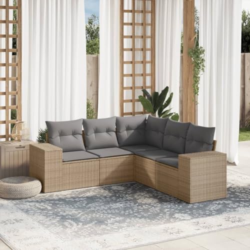 CIADAZ 3222548 Gartenmöbel-Set mit Kissen, 5-teilig, Polyrattan, Beige, Gartenmöbel, Gartenmöbel, Outdoor-Möbel, Gartenmöbel-Set CIADAZ 3222548 Gartenmöbel-Set mit Kissen, 5-teilig, Polyrattan, Beige, Gartenmöbel, Gartenmöbel, Outdoor-Möbel, Gartenmöbel-Set von CIADAZ