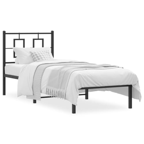 CIADAZ 374232 Bettgestell mit Kopfteil, Metall, Schwarz, 80 x 200 cm, Bettgestell, Bed Frame, Jugendbett, Schlafzimmerbett, Lattenrost CIADAZ 374232 Bettgestell mit Kopfteil, Metall, Schwarz, 80 x 200 cm, Bettgestell, Bed Frame, Jugendbett, Schlafzimmerbett, Lattenrost von CIADAZ