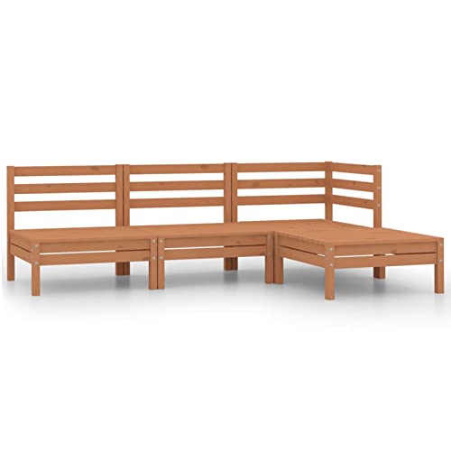 CIADAZ 4-TLG. Garten-Lounge-Set Massivholz Kiefer Honigbraun, Lounge Gartenmöbel Set, Terassenmöbel Wetterfest, Loungemöbel Terrasse, Gartenlounge, Garten Loungemöbel Set, 806620 von CIADAZ