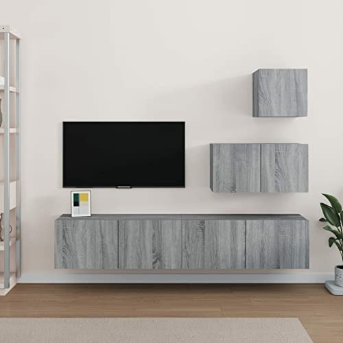 CIADAZ 4-TLG. TV-Schrank-Set Grau Sonoma Holzwerkstoff, Wohnzimmer Möbel, Sideboard Wohnzimmer, Fernsehschrank, Tv Kommode, Tv Lowboard, Tv Möbel, Wohnwand - 3114644 CIADAZ 4-TLG. TV-Schrank-Set Grau Sonoma Holzwerkstoff, Wohnzimmer Möbel, Sideboard Wohnzimmer, Fernsehschrank, Tv Kommode, Tv Lowboard, Tv Möbel, Wohnwand - 3114644 von CIADAZ