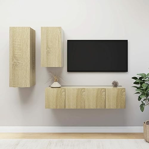 CIADAZ 4-TLG. TV-Schrank-Set Sonoma-Eiche Holzwerkstoff, Wohnzimmer Möbel, Sideboard Wohnzimmer, Fernsehschrank, Tv Kommode, Tv Lowboard, Tv Möbel, Wohnwand - 3079046 CIADAZ 4-TLG. TV-Schrank-Set Sonoma-Eiche Holzwerkstoff, Wohnzimmer Möbel, Sideboard Wohnzimmer, Fernsehschrank, Tv Kommode, Tv Lowboard, Tv Möbel, Wohnwand - 3079046 von CIADAZ