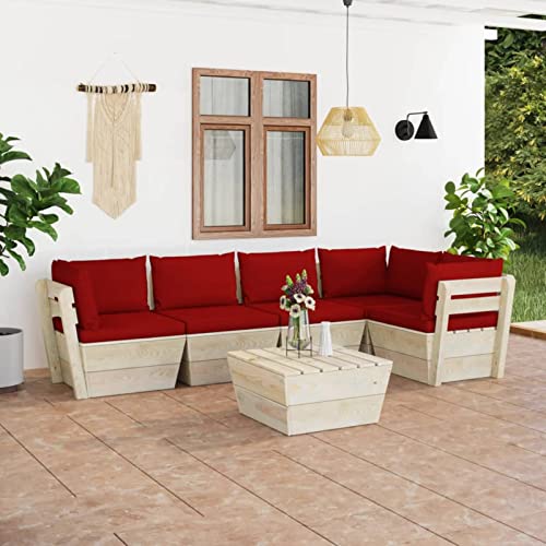 CIADAZ 6-TLG. Garten-Sofagarnitur aus Paletten mit Kissen, Balkonmöbel Set, Gartenmöbel Set, Gartenlounge,Terassenmöbel, Sitzecke Balkon,Lounge Sofa Outdoor, Fichtenholz CIADAZ 6-TLG. Garten-Sofagarnitur aus Paletten mit Kissen, Balkonmöbel Set, Gartenmöbel Set, Gartenlounge,Terassenmöbel, Sitzecke Balkon,Lounge Sofa Outdoor, Fichtenholz von CIADAZ