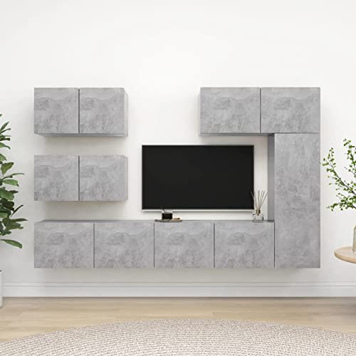 CIADAZ 6-TLG. TV-Schrank-Set Betongrau Holzwerkstoff, Wohnzimmer Möbel, Sideboard Wohnzimmer, Fernsehschrank, Tv Kommode, Tv Lowboard, Tv Möbel, Wohnwand - 3079135 CIADAZ 6-TLG. TV-Schrank-Set Betongrau Holzwerkstoff, Wohnzimmer Möbel, Sideboard Wohnzimmer, Fernsehschrank, Tv Kommode, Tv Lowboard, Tv Möbel, Wohnwand - 3079135 von CIADAZ