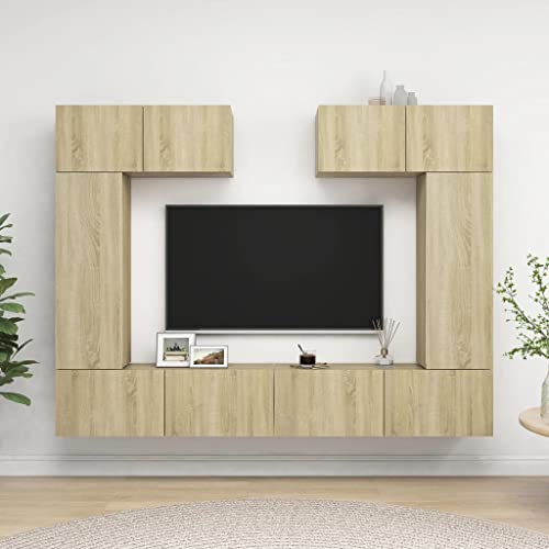 CIADAZ 6-TLG. TV-Schrank-Set Sonoma-Eiche Holzwerkstoff, Wohnzimmer Möbel, Sideboard Wohnzimmer, Fernsehschrank, Tv Kommode, Tv Lowboard, Tv Möbel, Wohnwand - 3079014 CIADAZ 6-TLG. TV-Schrank-Set Sonoma-Eiche Holzwerkstoff, Wohnzimmer Möbel, Sideboard Wohnzimmer, Fernsehschrank, Tv Kommode, Tv Lowboard, Tv Möbel, Wohnwand - 3079014 von CIADAZ