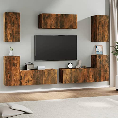 CIADAZ 7-TLG. TV-Schrank-Set Räuchereiche Holzwerkstoff, Wohnzimmer Möbel, Sideboard Wohnzimmer, Fernsehschrank, Tv Kommode, Tv Lowboard, Tv Möbel, Wohnwand - 3114307 CIADAZ 7-TLG. TV-Schrank-Set Räuchereiche Holzwerkstoff, Wohnzimmer Möbel, Sideboard Wohnzimmer, Fernsehschrank, Tv Kommode, Tv Lowboard, Tv Möbel, Wohnwand - 3114307 von CIADAZ