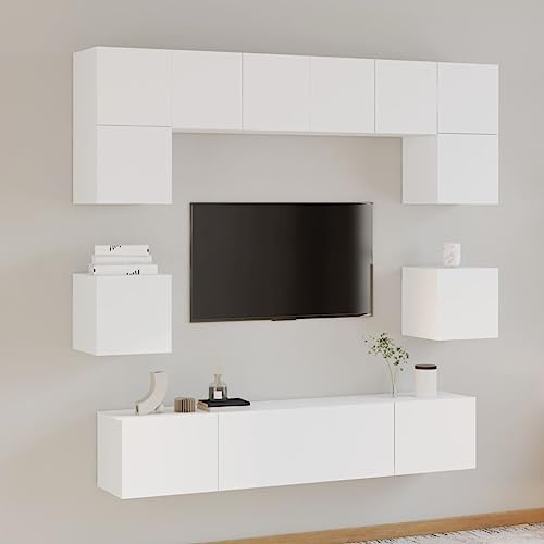 CIADAZ 8-TLG. TV-Schrank-Set Weiß Holzwerkstoff, Wohnzimmer Möbel, Sideboard Wohnzimmer, Fernsehschrank, Tv Kommode, Tv Lowboard, Tv Möbel, Wohnwand - 3114406 CIADAZ 8-TLG. TV-Schrank-Set Weiß Holzwerkstoff, Wohnzimmer Möbel, Sideboard Wohnzimmer, Fernsehschrank, Tv Kommode, Tv Lowboard, Tv Möbel, Wohnwand - 3114406 von CIADAZ