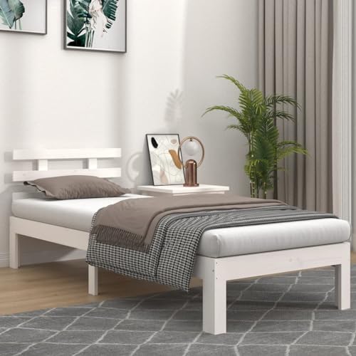CIADAZ 814715 Einzelbett, Massivholz, weiß, 75 x 190 cm, Bettgestell, Jugendbett, Schlafzimmerbett, Lattenrost CIADAZ 814715 Einzelbett, Massivholz, weiß, 75 x 190 cm, Bettgestell, Jugendbett, Schlafzimmerbett, Lattenrost von CIADAZ
