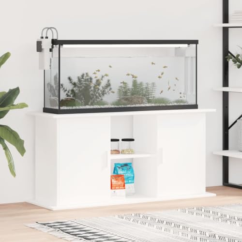 CIADAZ Aquariumständer Weiß 121x41x58 cm Holzwerkstoff, Aquarium Unterschrank, Aquarium Schrank, Aquariumschrank, Aquarium Tisch, Aquarium Stands von CIADAZ