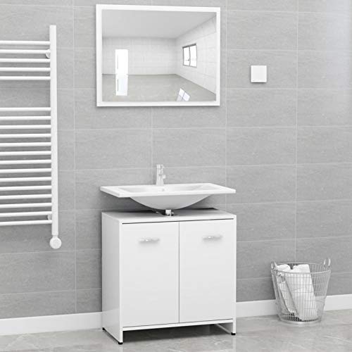 CIADAZ Badmöbel-Set, Badezimmer Möbel, Waschtisch Set, Unterschrank, Weiß Spanplatte CIADAZ Badmöbel-Set, Badezimmer Möbel, Waschtisch Set, Unterschrank, Weiß Spanplatte von CIADAZ