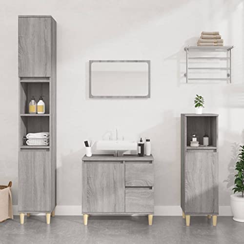 CIADAZ Badschrank Grau Sonoma 65x33x60 cm Holzwerkstoff Bad Kommode, Badezimmer Möbel, Badzimmer Schrank, Aufbewahrungsschrank, Bad Schrank - 819826 CIADAZ Badschrank Grau Sonoma 65x33x60 cm Holzwerkstoff Bad Kommode, Badezimmer Möbel, Badzimmer Schrank, Aufbewahrungsschrank, Bad Schrank - 819826 von CIADAZ