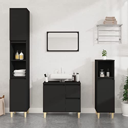 CIADAZ Badschrank Schwarz 65x33x60 cm Holzwerkstoff Bad Kommode, Badezimmer Möbel, Badzimmer Schrank, Aufbewahrungsschrank, Bad Schrank - 819821 CIADAZ Badschrank Schwarz 65x33x60 cm Holzwerkstoff Bad Kommode, Badezimmer Möbel, Badzimmer Schrank, Aufbewahrungsschrank, Bad Schrank - 819821 von CIADAZ