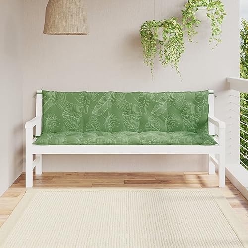 CIADAZ Bankauflagen 2 STK Sitzkissen Bank, Bankkissen, Sitzauflage Bank, Gartenbankauflage, Bench Cushion, Gartenbank-Auflage, Sitzpolster Outdoor, Blattmuster 180x50x7 cm Stoff von CIADAZ