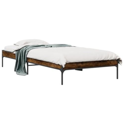 CIADAZ Bettgestell aus Eichenholz, Rauchgrau, 90 x 200 cm, aus mehrschichtigem Holz und Metall, Bettgestell für Einzelbett, Doppelbett, moderner Bettrahmen – 845033 CIADAZ Bettgestell aus Eichenholz, Rauchgrau, 90 x 200 cm, aus mehrschichtigem Holz und Metall, Bettgestell für Einzelbett, Doppelbett, moderner Bettrahmen – 845033 von CIADAZ