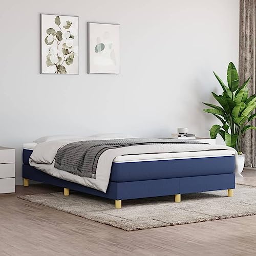 CIADAZ Boxspringbett Blau 140x200 cm Stoff, Bett, Bettgestell, Jugendbett, Schlafzimmer Bett, Schlafzimmer Komplett, Bed Fram 3120620 von CIADAZ