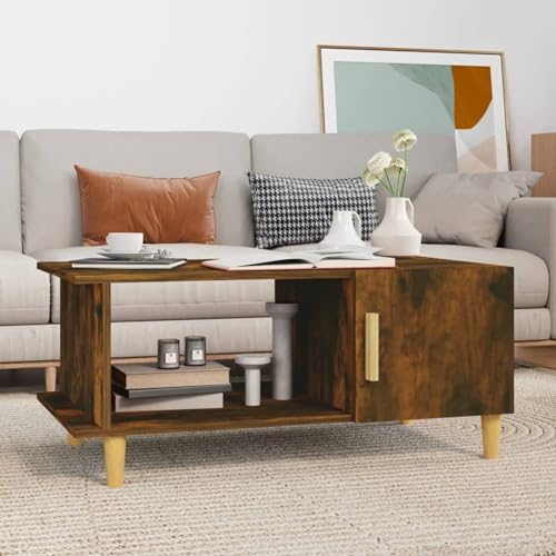 CIADAZ Couchtisch, Couchtisch, Wohnzimmertisch, Wohnzimmermöbel, Beistelltisch, Wohnzimmertisch, Couchtisch, Sperrholz, rauchige Eiche, 90 x 50 x 40 cm CIADAZ Couchtisch, Couchtisch, Wohnzimmertisch, Wohnzimmermöbel, Beistelltisch, Wohnzimmertisch, Couchtisch, Sperrholz, rauchige Eiche, 90 x 50 x 40 cm von CIADAZ