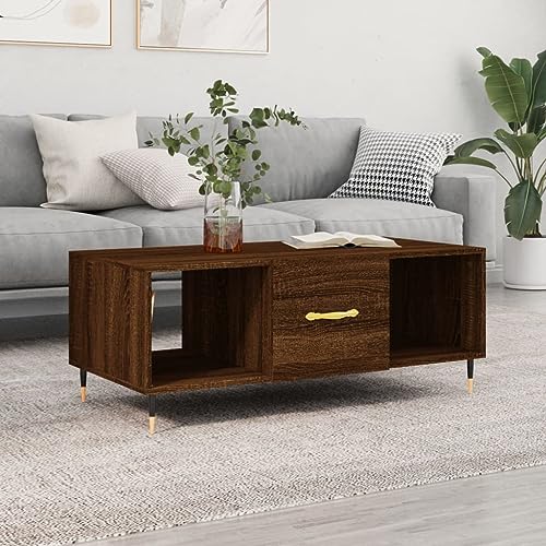 CIADAZ Couchtisch Braun Eichen-Optik 102x50x40 cm Holzwerkstoff, Living Room Table, Wohnzimmertisch, Beistelltisch, Side Table & End Table, Coffee Table - 829283 CIADAZ Couchtisch Braun Eichen-Optik 102x50x40 cm Holzwerkstoff, Living Room Table, Wohnzimmertisch, Beistelltisch, Side Table & End Table, Coffee Table - 829283 von CIADAZ