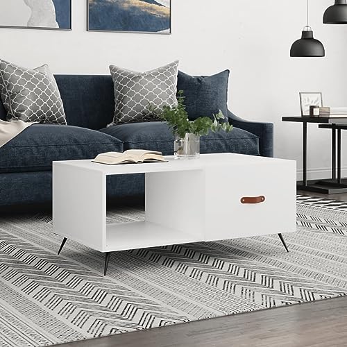 CIADAZ Couchtisch Weiß 90x50x40 cm Holzwerkstoff, Living Room Table, Wohnzimmertisch, Beistelltisch, Side Table & End Table, Coffee Table - 829180 CIADAZ Couchtisch Weiß 90x50x40 cm Holzwerkstoff, Living Room Table, Wohnzimmertisch, Beistelltisch, Side Table & End Table, Coffee Table - 829180 von CIADAZ