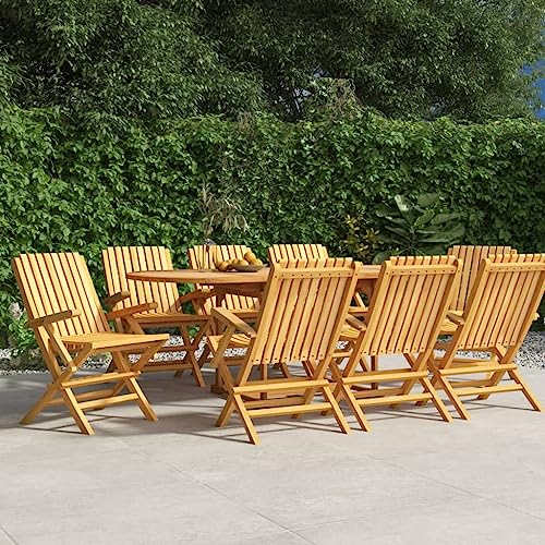 CIADAZ Gartenstühle 8 STK. Klappbar 61x67x90 cm Massivholz Teak Gartensessel, Campingstuhl, Hochlehner, Balkonmöbel, Balkonstuhl, Terrassenstühle, Balkon Stuhl, 3155057 von CIADAZ